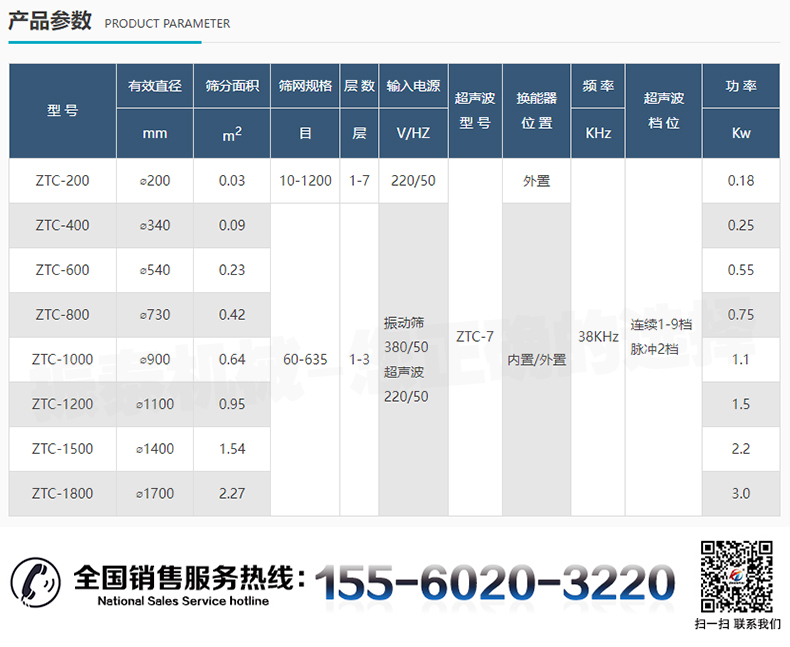廢舊磷酸鐵鋰電池粉超聲波振動篩的技術參數